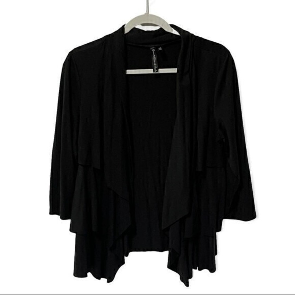 Allie & Rob Black Waterfall Ruffle Cardigan Duster Womens‎ Size Medium